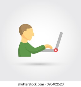 man working on computer