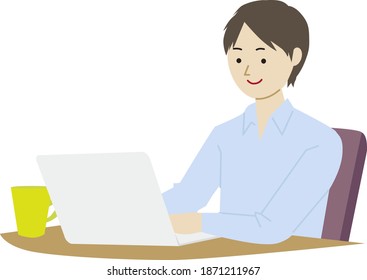 a man working on desk