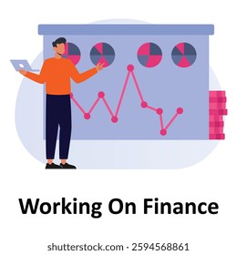  Man working on Finance analysisVector Illustration Which can easily modify or edit Which can easily modify or edit

