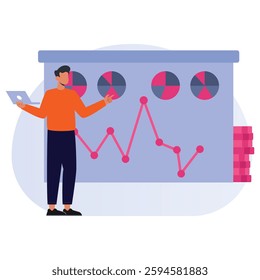 Man working on Finance analysisVector Illustration Which can easily modify or edit Which can easily modify or edit
