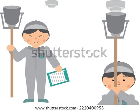 Man working on fire alarm inspection