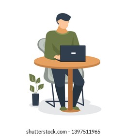 Man working on his laptop