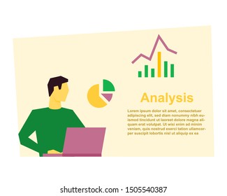 Man working on his laptop. Analysis concept