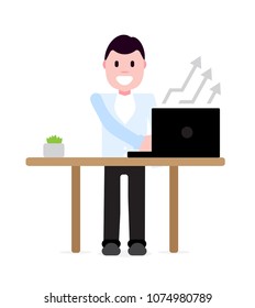 Man working on laptop