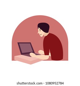 man working on laptop