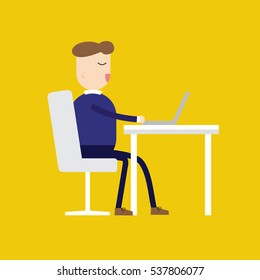 Man working on laptop