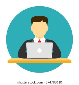 Man working on laptop