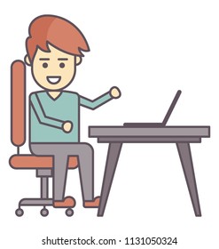 
A man working on laptop symbolising internet surfing 
