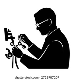 Man working on mechanical device