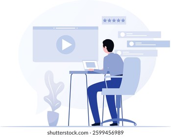 Man Working on Virtual Media