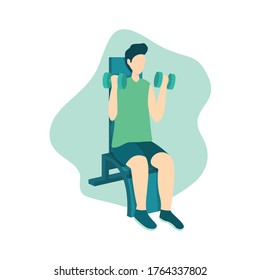 
a man is working out to take care of his health