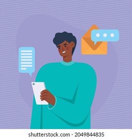 man working in the phone