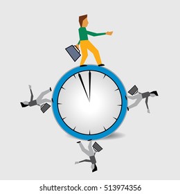 A man is working round the clock- businessman illustration