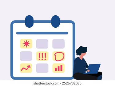 Ilustración de trabajo y programación de trabajo