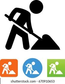 Man working with a shovel icon