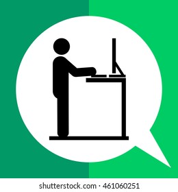 Man Working At Standing Desk Icon