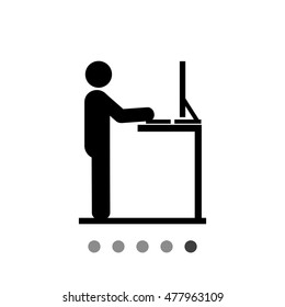 Man Working At Standing Desk Icon