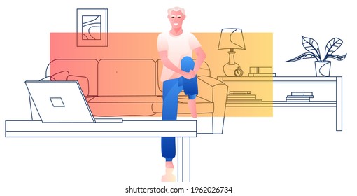 man working or studying on laptop guy freelancer or student siting on sofa self isolation online communication