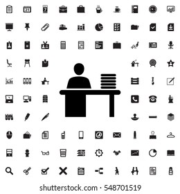 man working at the table icon illustration isolated vector sign symbol
