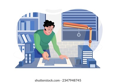 Man Working Till Late Hours