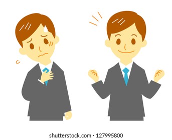 man / working / tired / cheer up