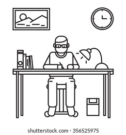 man working, vector