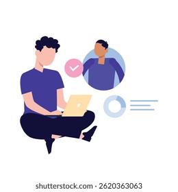 Ilustración vectorial de trabajo del hombre que puede modificar o editar fácilmente


