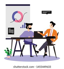 Man Working Vector Template Design Illustration