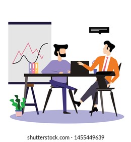 Man Working Vector Template Design Illustration