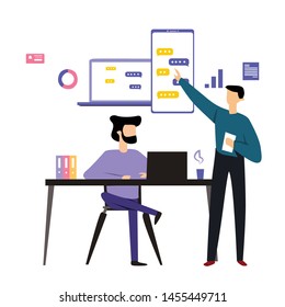 Man Working Vector Template Design Illustration