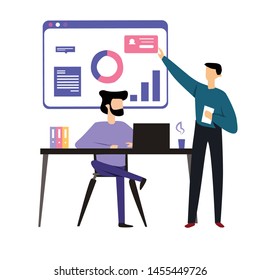 Man Working Vector Template Design Illustration