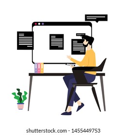 Man Working Vector Template Design Illustration