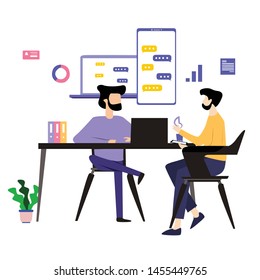 Man Working Vector Template Design Illustration