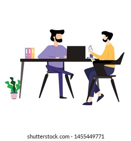 Man Working Vector Template Design Illustration