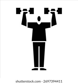 um ícone de glifo de treino do homem. ilustração do exercício.