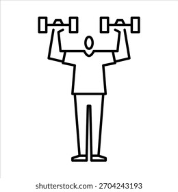 um ícone de esboço de treino do man. ilustração do exercício.