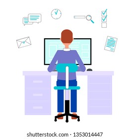 Man works at the computer