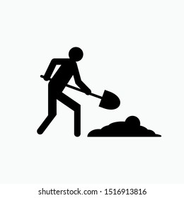Man Works Icon - Vector, Sign and Symbol for Design, Presentation, Website or Apps Elements.