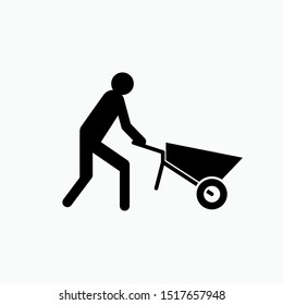 Man Works Icon - Vector, Sign and Symbol for Design, Presentation, Website or Apps Elements.