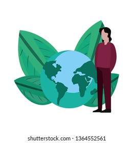man world foliage