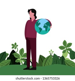 man world foliage