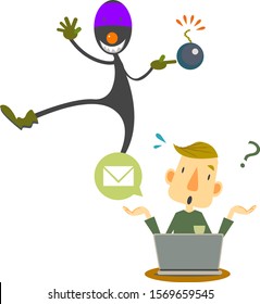 man worried about suspicious　email
