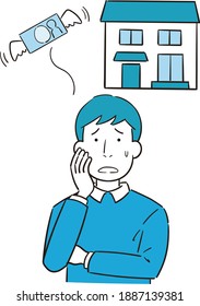 A man worried about the cost of housing