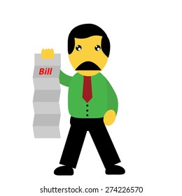 man worry with his bill
