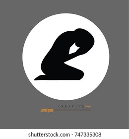 man worship the Buddha icon.vector illustration.