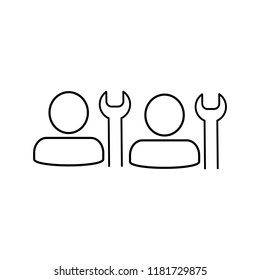 man, wrench, vector icon