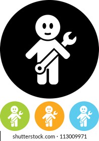 Man with Wrench - Vector icon isolated