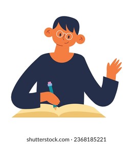 man writing design vector isolated