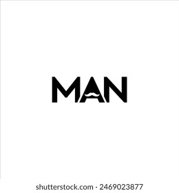 Man Writing Negative Space Mustache Logo Design