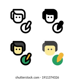 Man Writing Story Icon, Logo, and illustration Vector